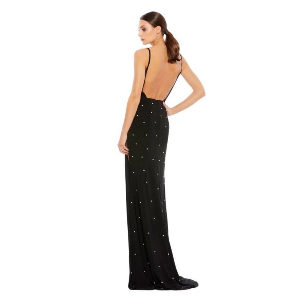 Mac Duggal 70232 Rhinestone Rhinestones Black Formal Evening Gown Dress 4 - Picture 2 of 10